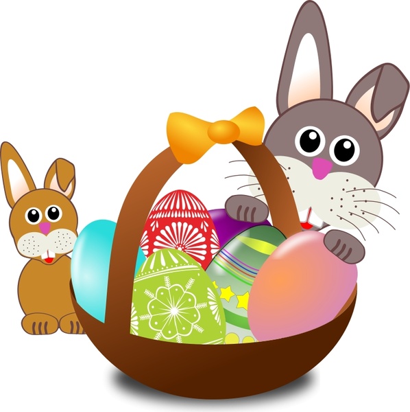 free clip art easter basket. Funny bunny face with Easter