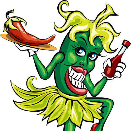 Funny hot pepper cartoon styles vector Free vector in Encapsulated