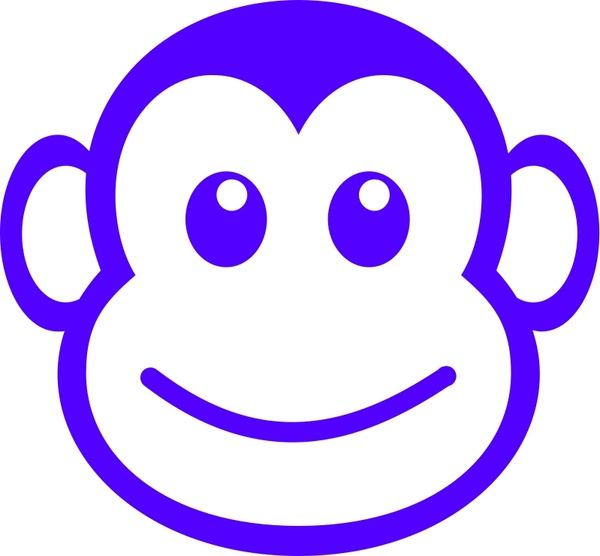 funny monkey. funny monkey face simple path