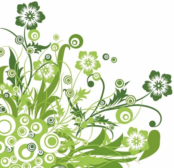 Design Graphics on Green Floral Design Vector Graphic Vector Flower   Free Vector For