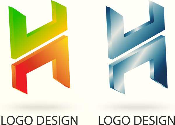 H 3d Vector Logo Design Free Vector In Adobe Illustrator Ai Ai