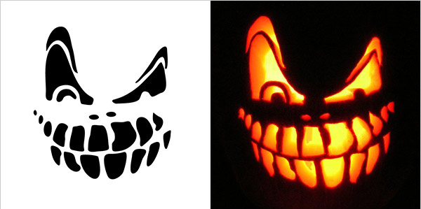 Scary Pumpkin Faces Stencils Free