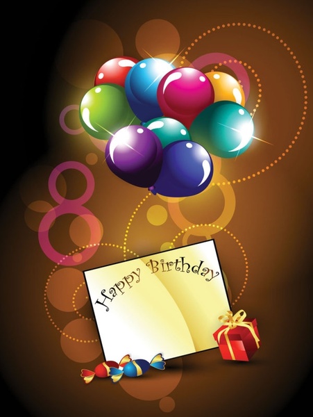 Birthday Vector Free Download on Happy Birthday Postcard 01 Vector Vector Misc   Free Vector For Free