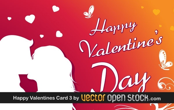 Happy Valentines  Cards on Happy Valentine S Day Greeting Card 3 Vector Heart   Free Vector For