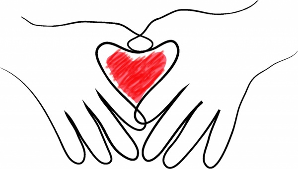 free clipart heart with hands - photo #5