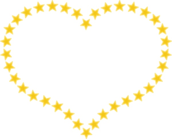 Free vector Vector clip art Heart Shaped Border With Yellow Stars clip art
