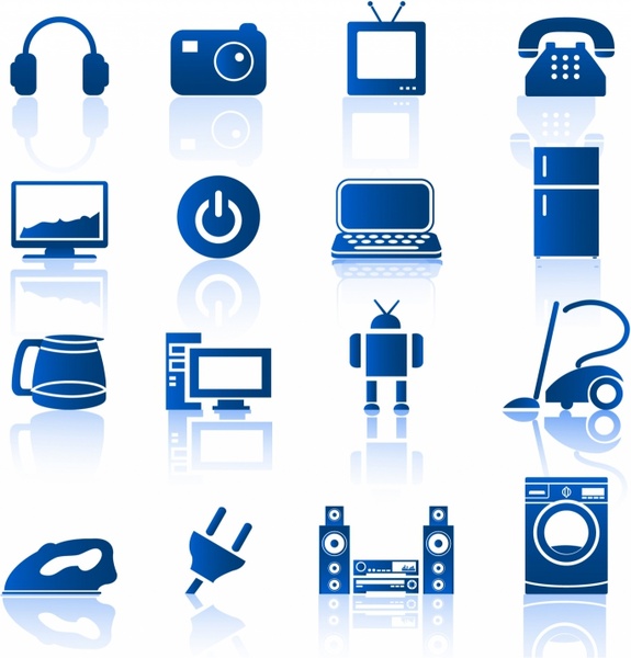 Home appliances icon set downloads