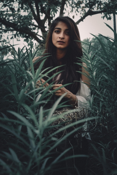 Beautiful Young Woman Posing In Natural Bush Free