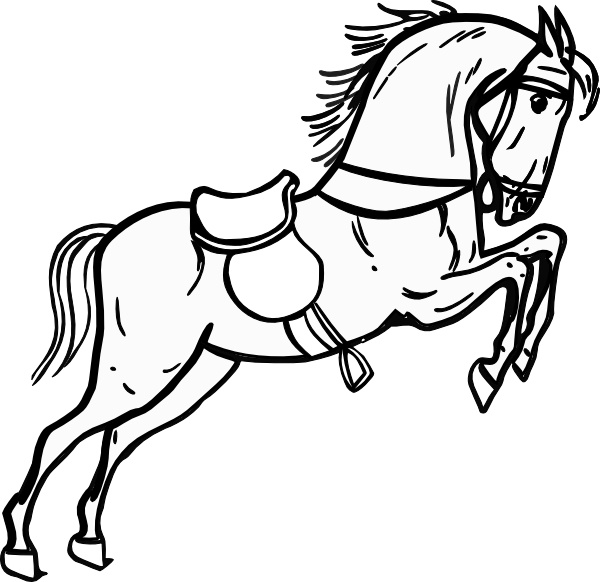 clip art jumping horse outline - photo #1