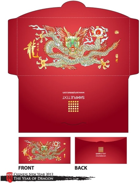 Long red envelope template 07 vector Free vector in Encapsulated