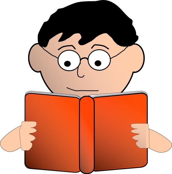 Man Reading With Glasses clip art