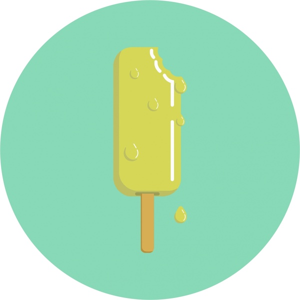 Melting ice cream vector illustration with cartoon style Free vector in