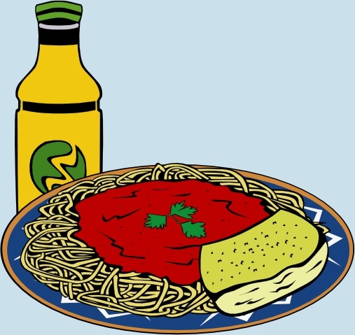 Free vector Vector clip art Milk Energy-drink Spaghetti Sauce Garlic Bread 