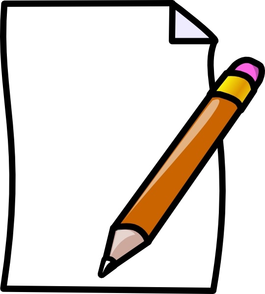 clipart of paper and pencil - photo #13
