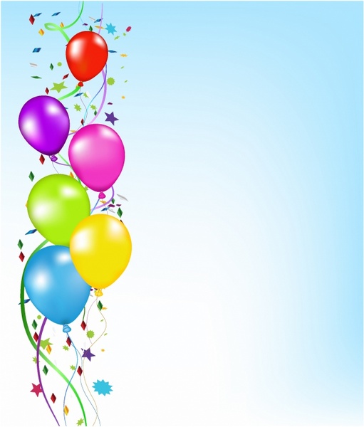 Party Balloons Background Free vector in Adobe Illustrator ai  .AI 
