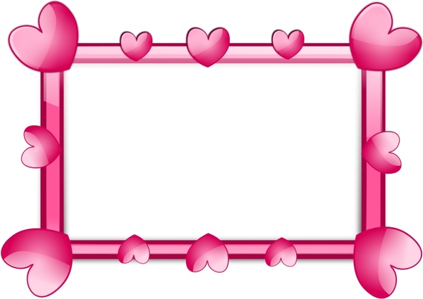 Cute Love Picture Frames on Pink 2 Frame Vector Clip Art   Free Vector For Free Download