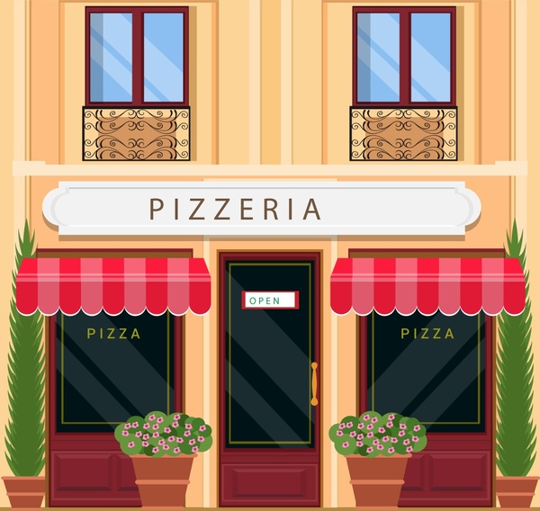 pizza store facade italian architecture
