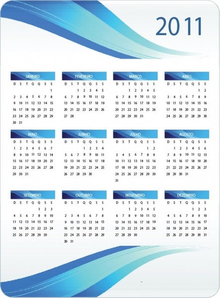 Large Printable Calendar on Printable 2011 Calendar Vector Vector Misc   Free Vector For Free