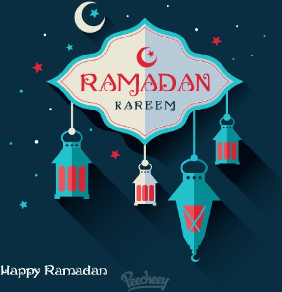 Ramadan holiday greeting card Free vector in Adobe 