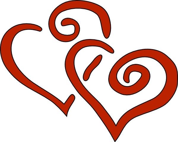 heart clip art border. Red Curly Hearts clip art