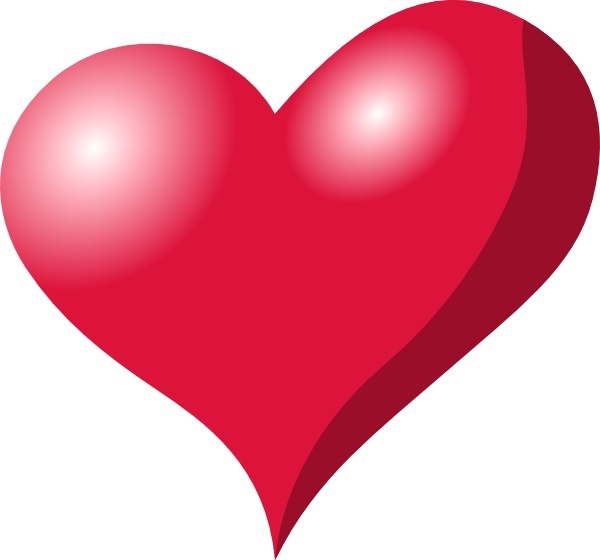 clip art heart outline. Red Heart Shadow clip art