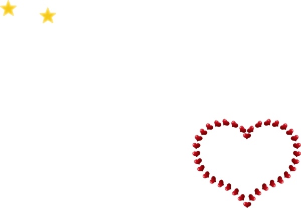 Stars Clipart Border. Red Heart Shaped Border With