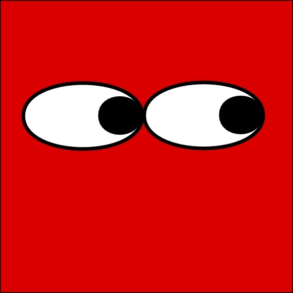 Free vector Vector clip art Red Square Eyes Looking Right clip art