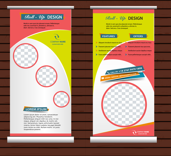 Roll up banner vertical template with modern style Free vector in Adobe