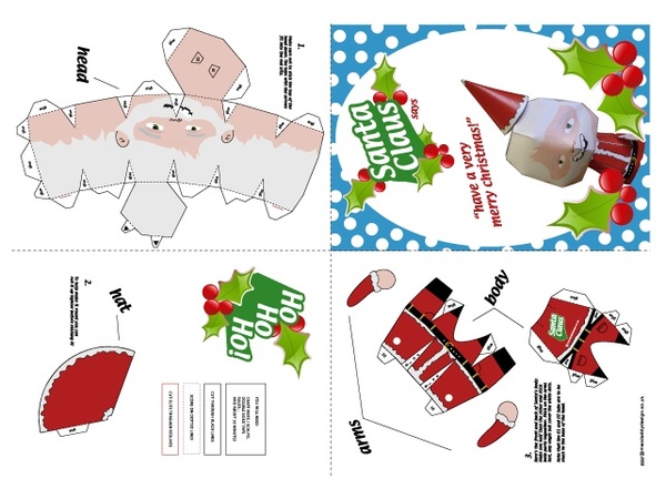 Free boxes â€“ misc craft Paper free  paper and vector Santa for Craft download Claus bags Vector