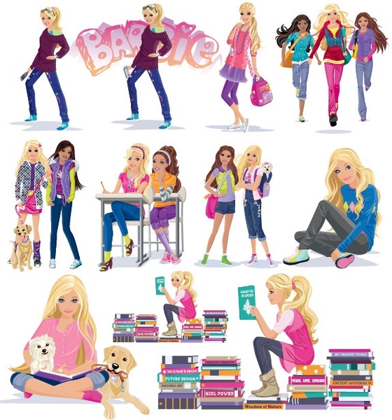 Fashion  Girls  on Set Of Vector Fashion Girl Vector Misc   Free Vector For Free Download