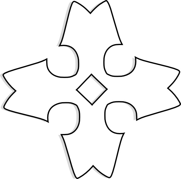 Shaded Heraldic Cross Outline clip art Preview