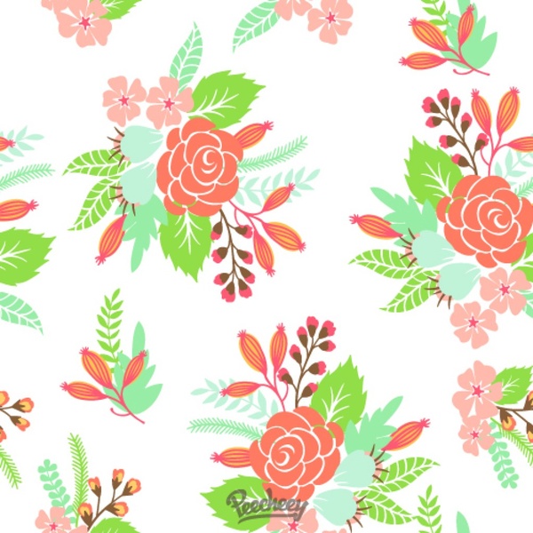 Simple seamless flower background Free vector in Adobe Illustrator ai