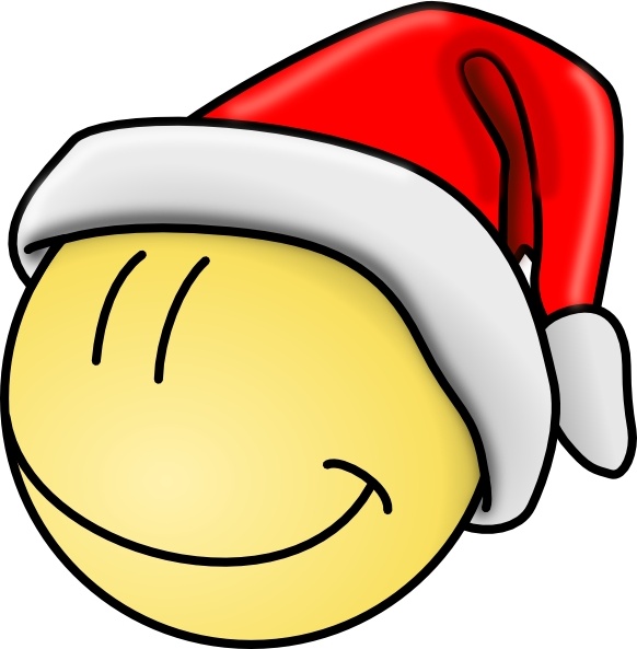 smiley face clip art animated. Smiley Santa Face clip art