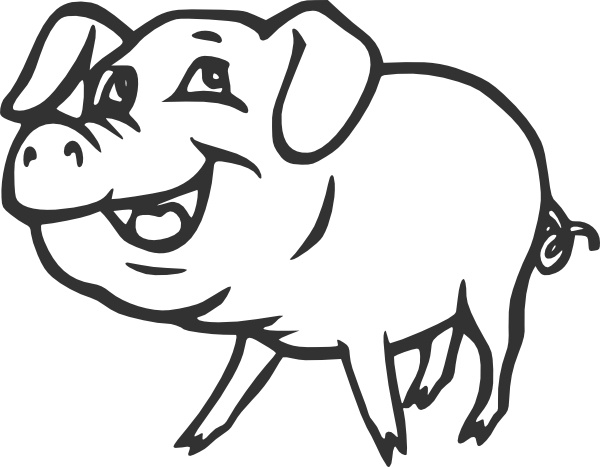 Clip Art Piglet. Smiling Pig clip art. Preview