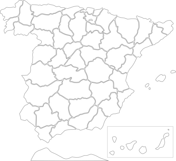 maps of spain black and white. blank map of spain with