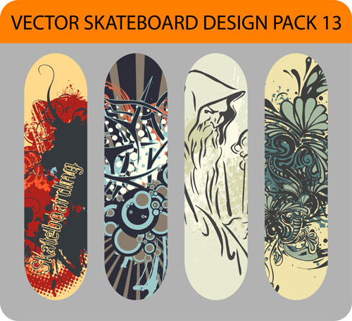 stylish floral skateboard set