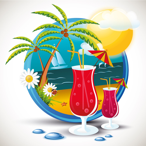 Summer beach travel emblems Free vector in Adobe ...
