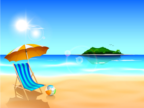 Summer holiday beach creative background vecor Free vector ...