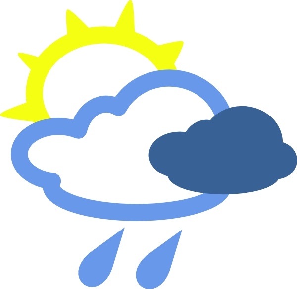 clip art sun and clouds. Sun And Rain Weather Symbols