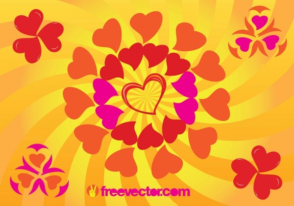 Sunny Heart Vector Graphics