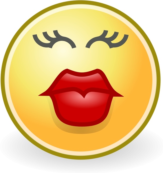 Tango face kiss Free vector in Open office drawing svg ( .svg ) vector