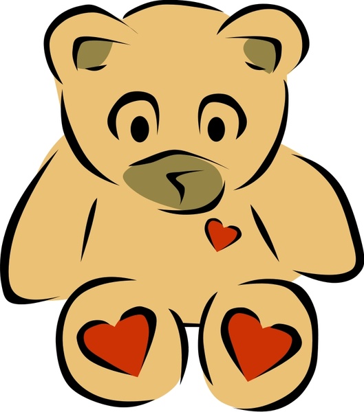 Heart Vector Free Download on Teddy Bear With Hearts Vector Clip Art   Free Vector For Free Download