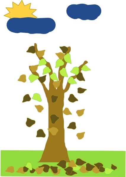 clip art tree trunk. Tree With Leaves Falling clip