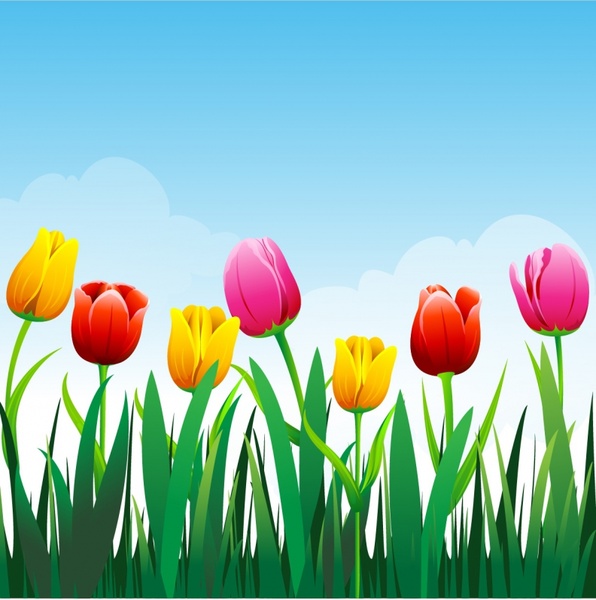 Tulip flower background Free vector in Adobe Illustrator ai ( .AI ), Encapsulated PostScript eps