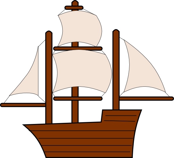 Unfurled Sailing Ship clip art Free vector in Open office drawing svg