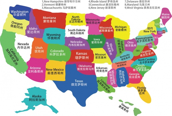 illustrator map of united states free vector download