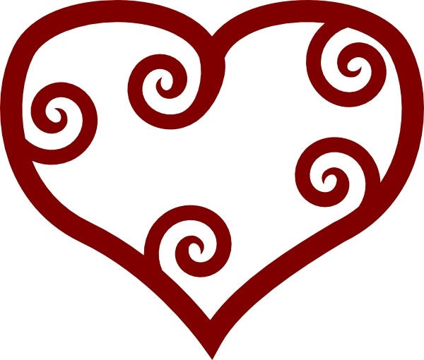 heart clip art. Valentine Red Maori Heart clip