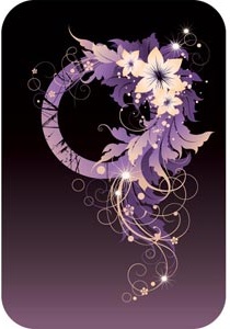 beautiful purple flower floral card template