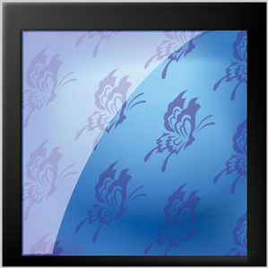 butterfly pattern glossy blue background