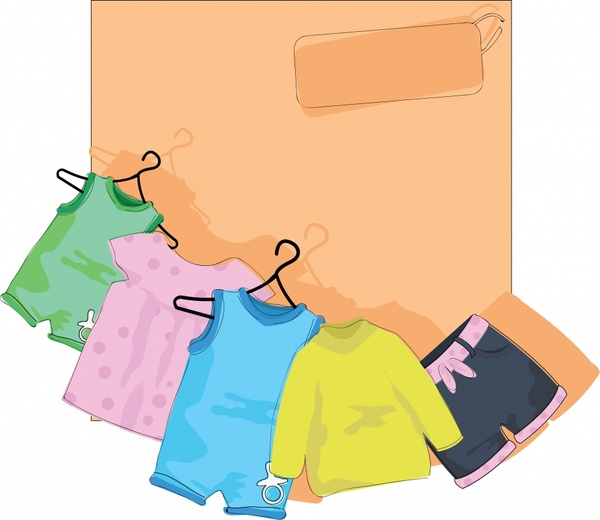 Vector cartoon children clothes hanger drying Free vector in